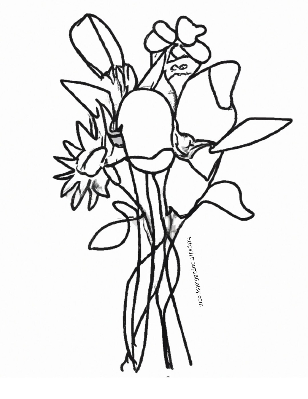 Unique Oneline Flower Drawing Digital Download (Download Now) Etsy