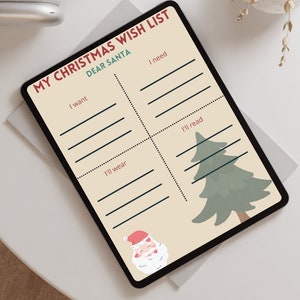 Leuke kerstwensenlijst voor kinderen/volwassenen, noteer uw kerstwensen, afdrukbaar