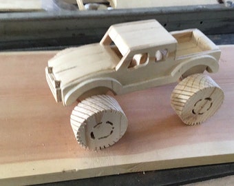 Wooden toy monster truck
