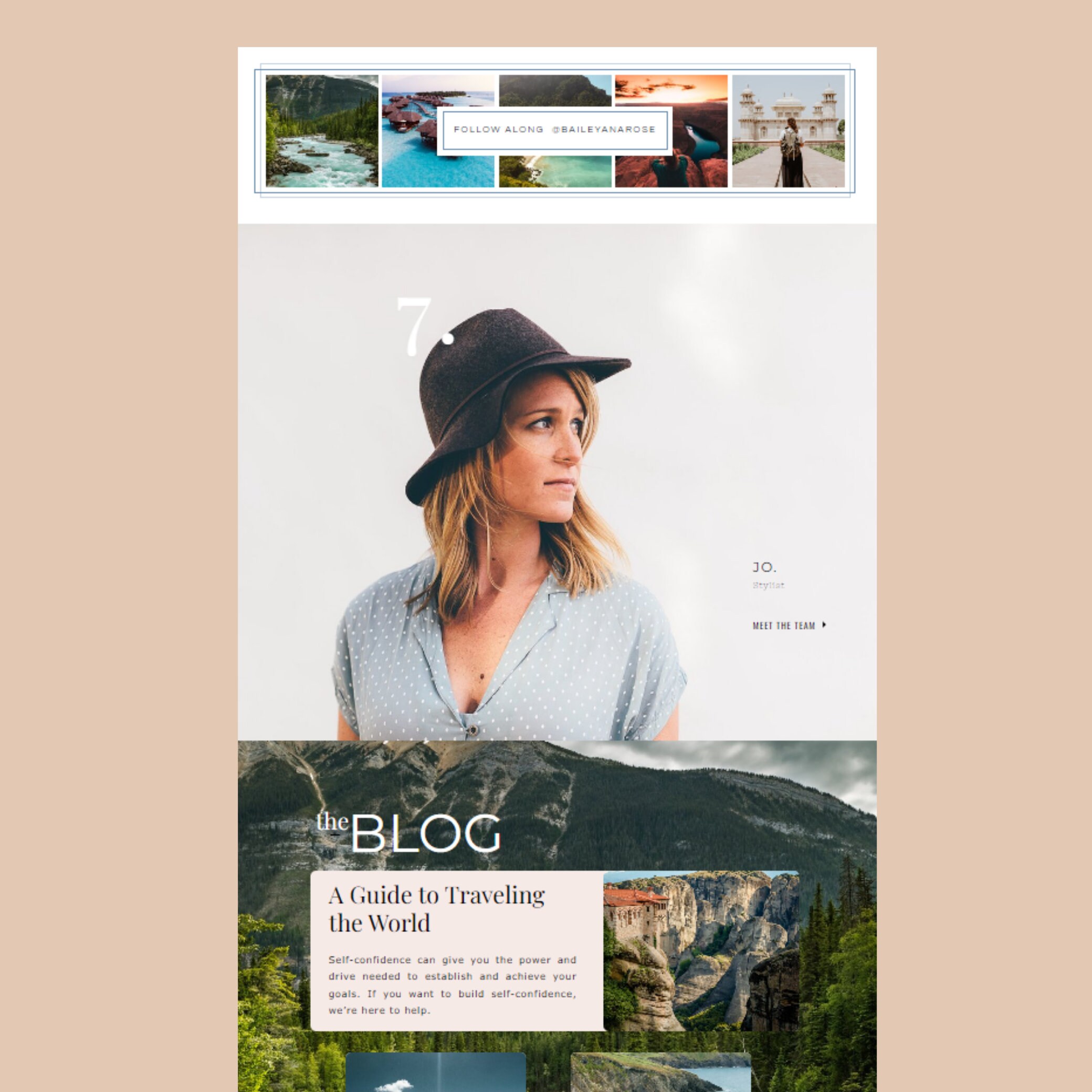 Showit Travel Blogger site Template Blogger Influencer site