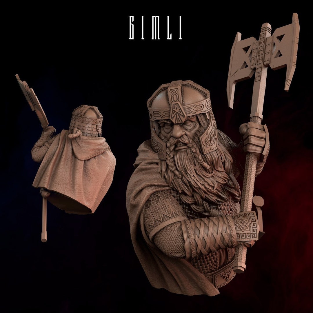 Gimli Bust From Lord of the Rings STL Files for 3D Printers Etsy