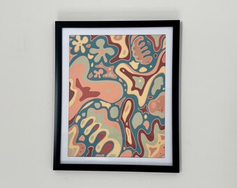 Estampa abstrata em tons de terra
