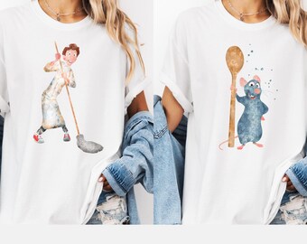 Camiseta de Ratatouille de Disney, Remy y Linguini a juego, mejores amigos