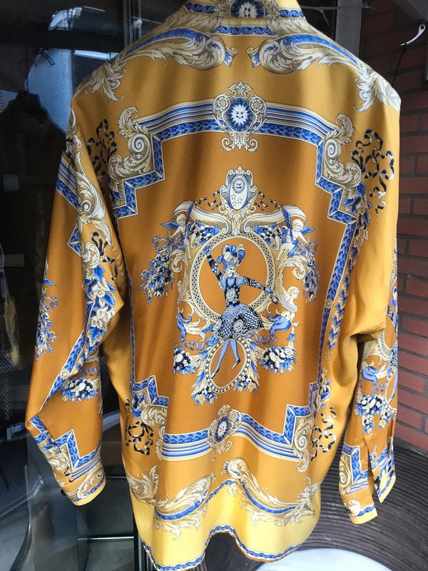 トップス vintage made in ITALY VERSACE silk shirt GIANNI VERSACE silk shirt Baroque print size 50 from 1995 | eBay