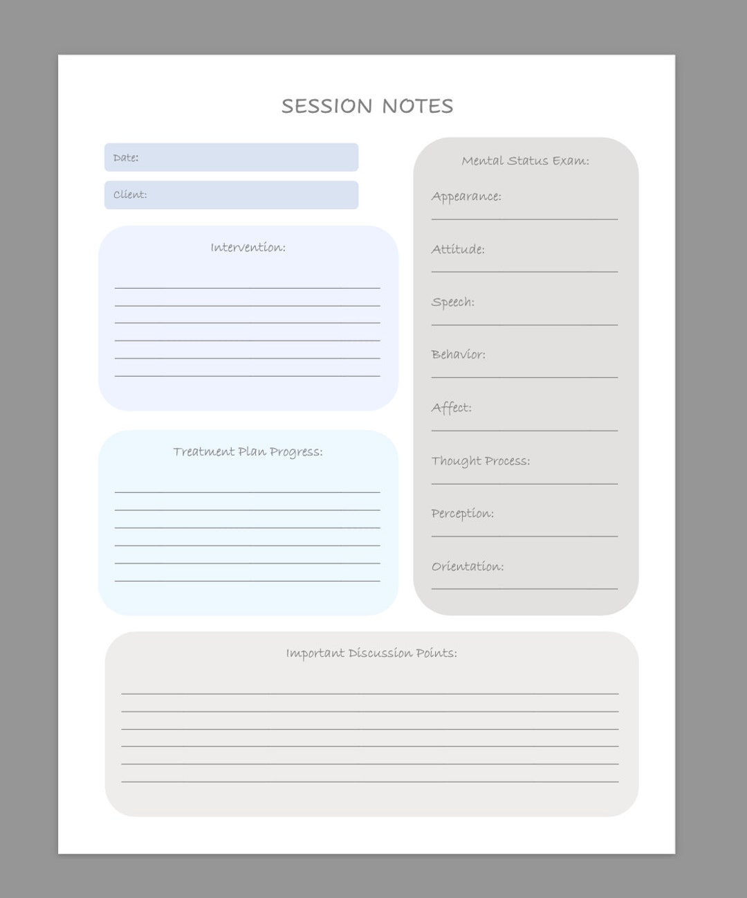 Group Session Note Example Outdoor Therapy Session Notes - Etsy