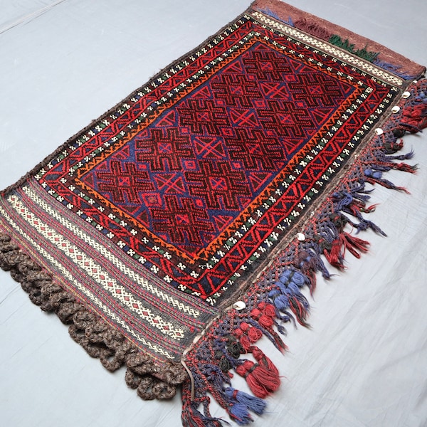 Hand made Vintage Cushion Cover 2x3 ft Collectors Piece Vintage Afghan Tribal Cushion Cover Rug, Oriental Rug, Tribal Bukhara Balisht Carpet