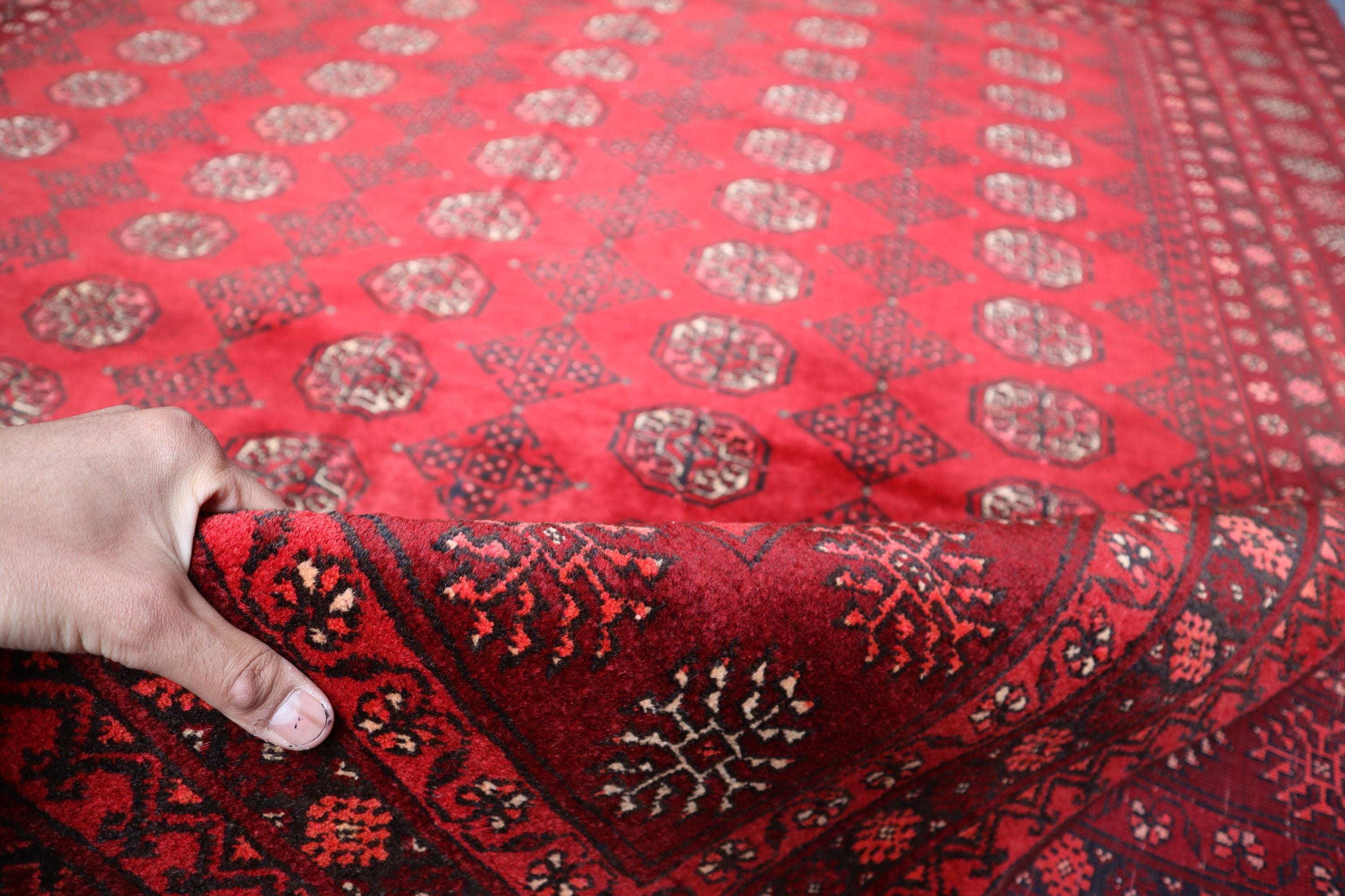 アンティークラグ トルクメン族 エルサリ（189×135cm）赤 黒 茶