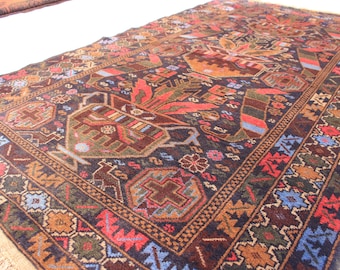 Fantastisk bildmatta 12,5 x 2,1 meter, blommotivmatta, handknuten matta med livets träddesign, vägghängande matta i vintagestil, turkmanska tribala mattor