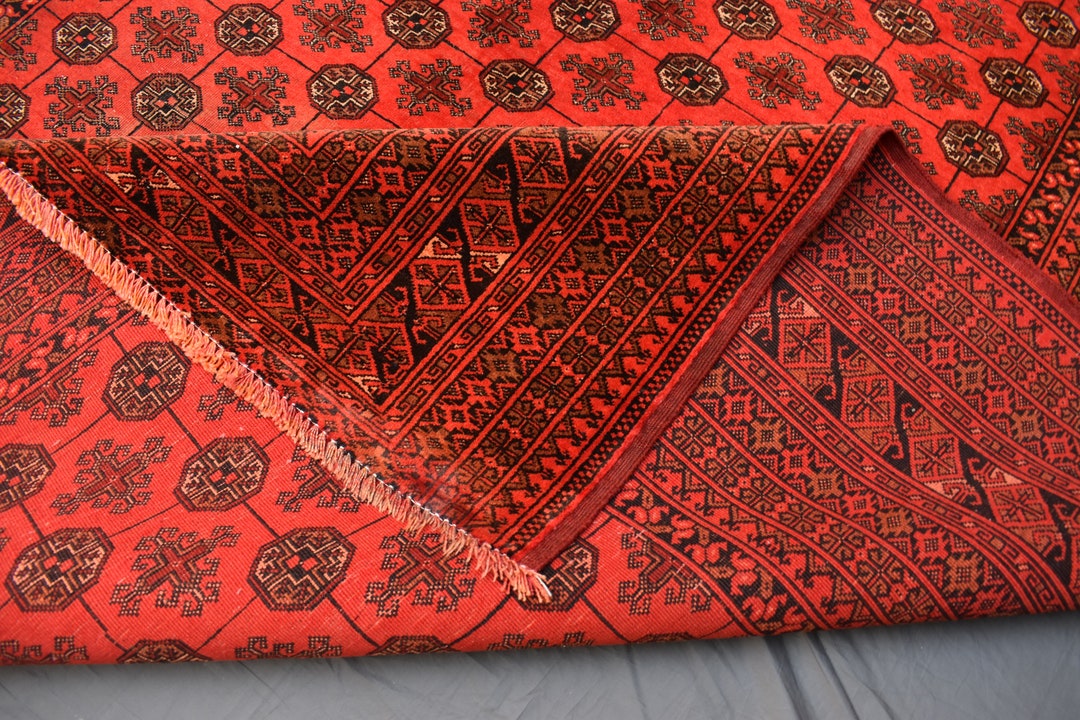 7x9 Ft Vintage Rug Large Vintage Rug Afghan Handmade Low Etsy