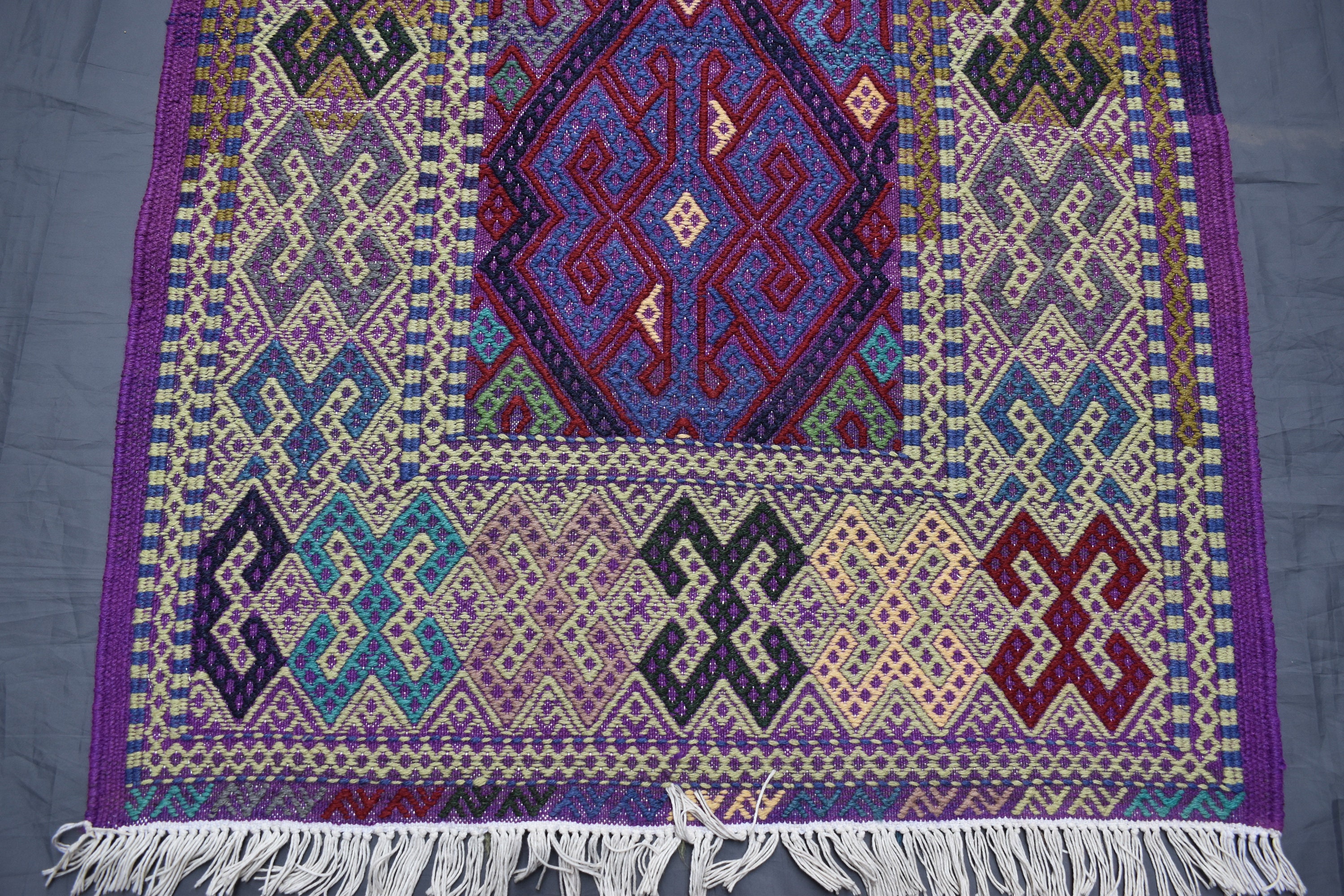 9.4 x 2.7 フィート トルクメン トリブル ハンドメイド ランナー