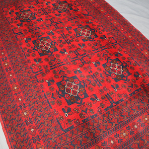 Red 4x6 Ft New Area Rug - Bukhara Design Fine Quality Hand Knotted 100% Natural Dyes Wool Rug - Oriental Afghan Rug - Rugs For Living Room