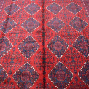 Tappeto afgano, tappeto afgano Bukhara, tappeto di lana turkmeno fatto a mano, tappeti Bokhara, tappeto di lana tribale, tappeto da soggiorno, tappeto orientale Bukhara, tappeto 7x10