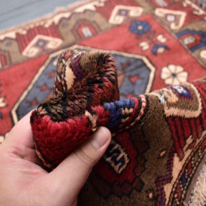 Red Rug 2.10x4.0 Ft Vintage Faded Turkoman Rug, Nomadic Handmade Vintage Area Rug-Gorgeous Tribal Antique Turkmenistan Rug- Bedroom Rug 3x4