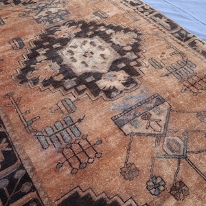 10 Ft Runner rug - Antique Turkmen Bukhara Runner Rug - Afghan Handmade Wool Vintage Red Faded Rug - Hallway Runner Rug - Kitchen Runner Rug