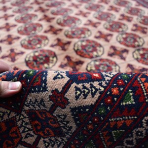 AFGHAN TURKMEN RUG, Afghan Akhal Gul Design Rug, Afghan Handmade Wool Rug, Boho Rug, Oriental Rug, Living room Rug, Bohemian Area Rug 7x10