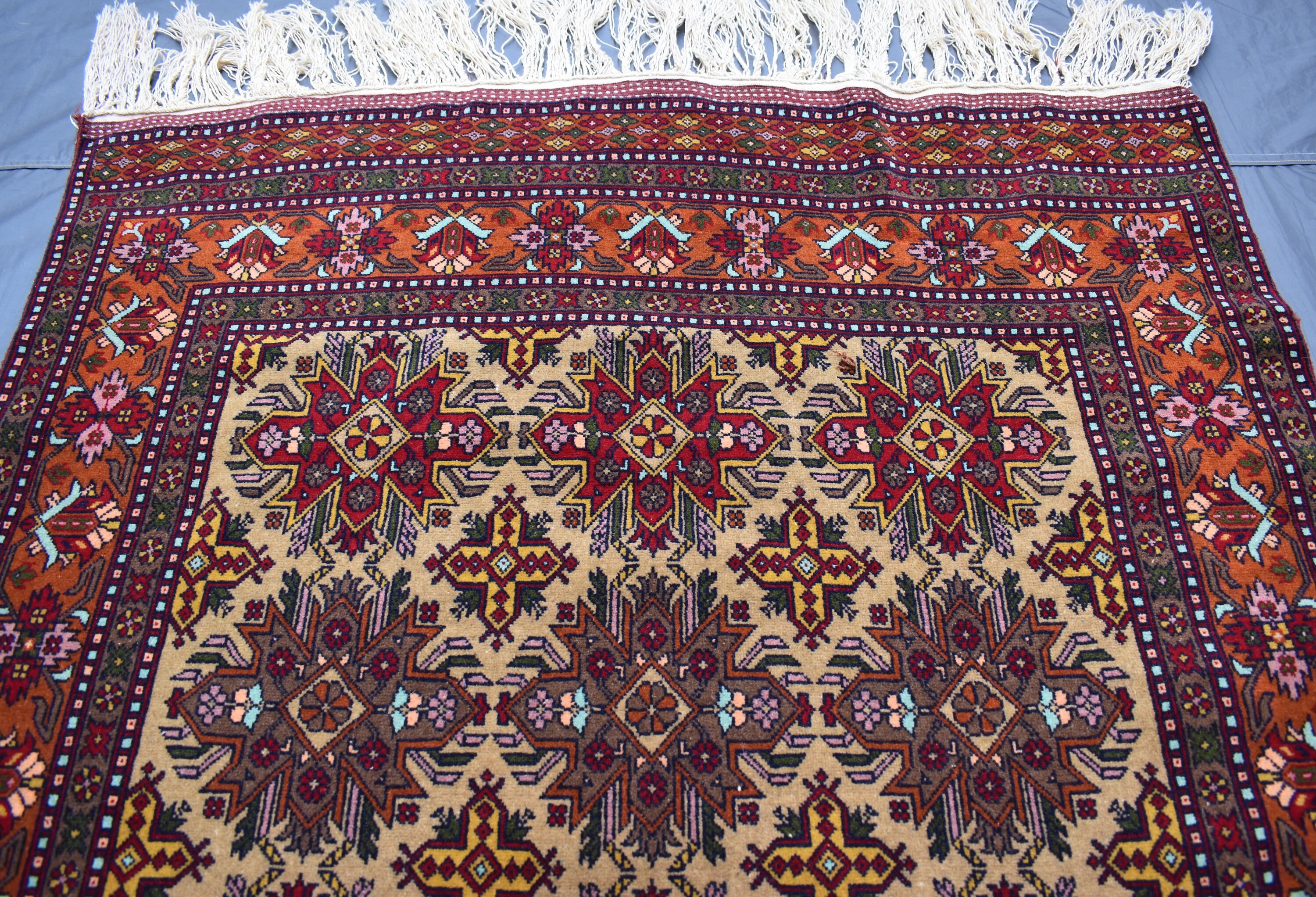4.0x6.6 Ft Small Vintage Baluchi Rug/ Afghan Handmade Wool
