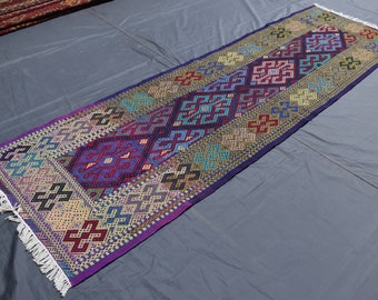 9.4 x 2.7 フィート トルクメン トリブル ハンドメイド ランナー