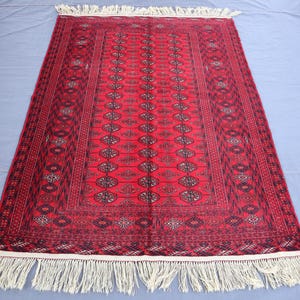 4.3x5.11 Ft Afghan Mori Gul Vintage Rug 6 Feet Long Turkmen Pattern Bedroom Hand knotted rug Free shipping Discounted Area & Floor rug Boho