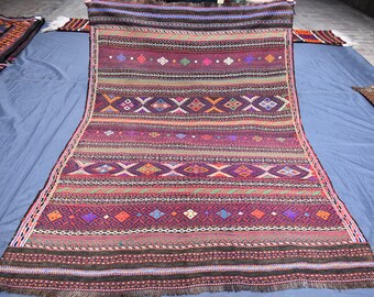 Vintage Faded Rug, Afghan Kilim Area Rug - Authentic Handmade Kilim Veg dyes Wool rug - Living room, Bedroom Rug - 4x6 Ft Rug - Afghan Rug