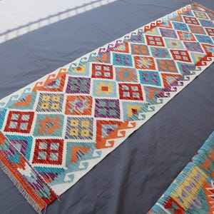 Handmade Kilim Runner, Multicolor; Jute Rug wool rug Kilim Rug, Traditional Rug , Custom Runner, Kitchen Rug, Hallway Runner Rug, Tribal Rug