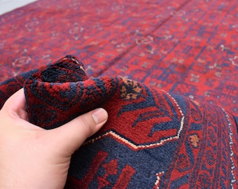 アンティーク トルクメン エルサリ ラグ、10 x 13 フィート ハンド