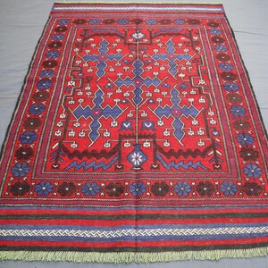 4x6 Vintage Kilim Rug, 4.6x6.4 Ft Distressed Faded Afghan Handmade Kilim Wool Area Rug - Rugs for Living room - bedroom rug - Kitchen Rug