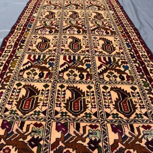 10 Ft Runner Rug, Afghan Handmade Wool Rug, 9.5 x 2.9 Geometric Nokar Runner Rug, Oriental Rug, Hallway Runner Rug, Kitchen Stair Runner Rug