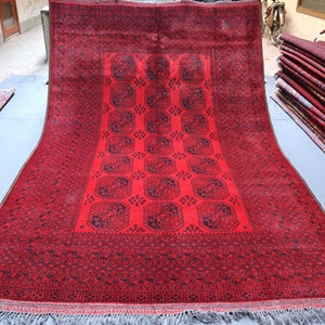 Antique 7x10 Afghan Old Tekke Ersari Rug, Turkmen Handmade Wool Area Rug, Oriental Rug, Rug for Bedroom, Living Room, Tribal Rug 7x10
