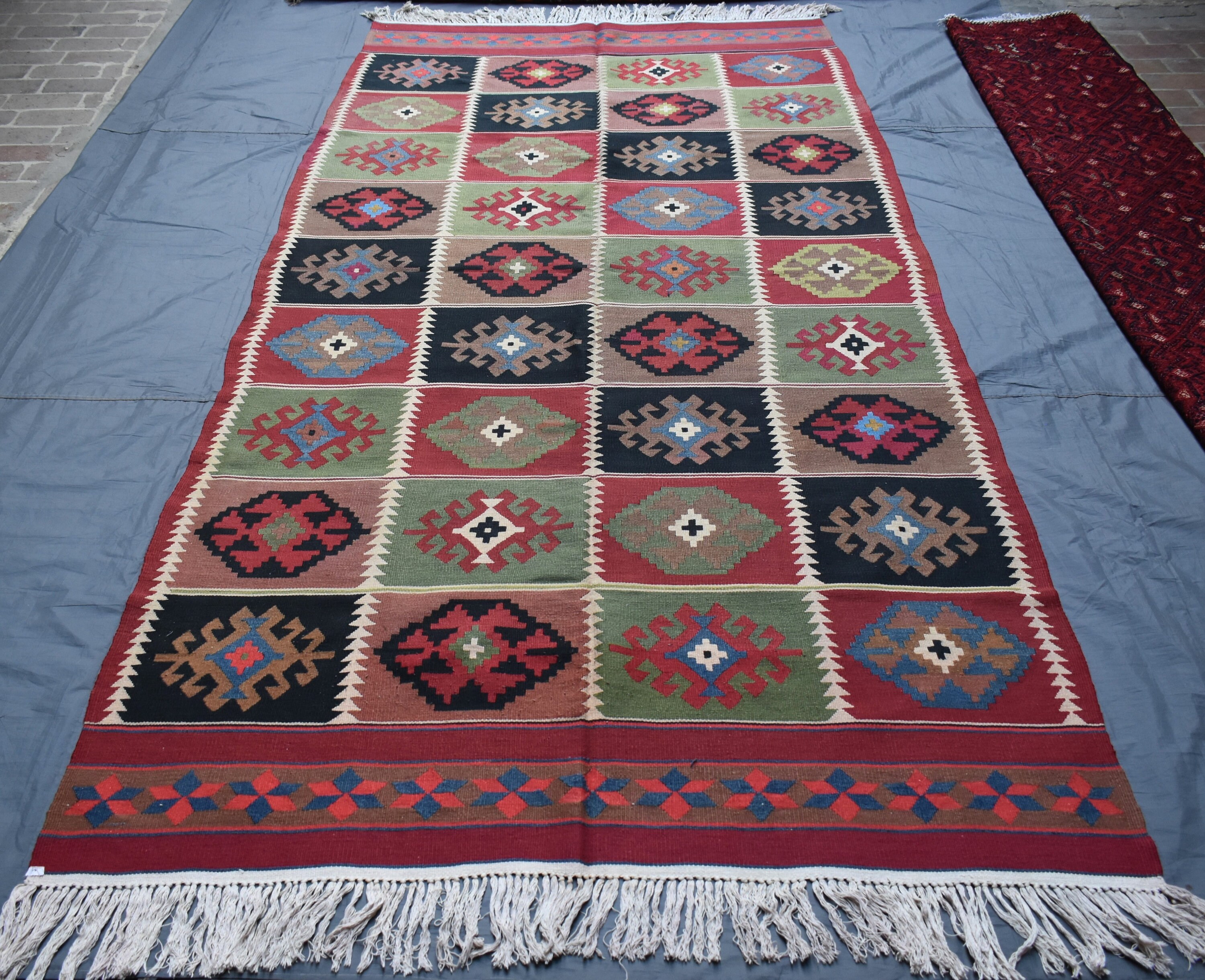 キリム　ラグ 楽天市場】キリム ラグ 190x240 3畳 用 ラグマット おしゃれ 綿 手織り