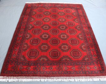 トルクメン アラ マクマル ラグ 4 x 6 フィート アフガニスタン 幾何学