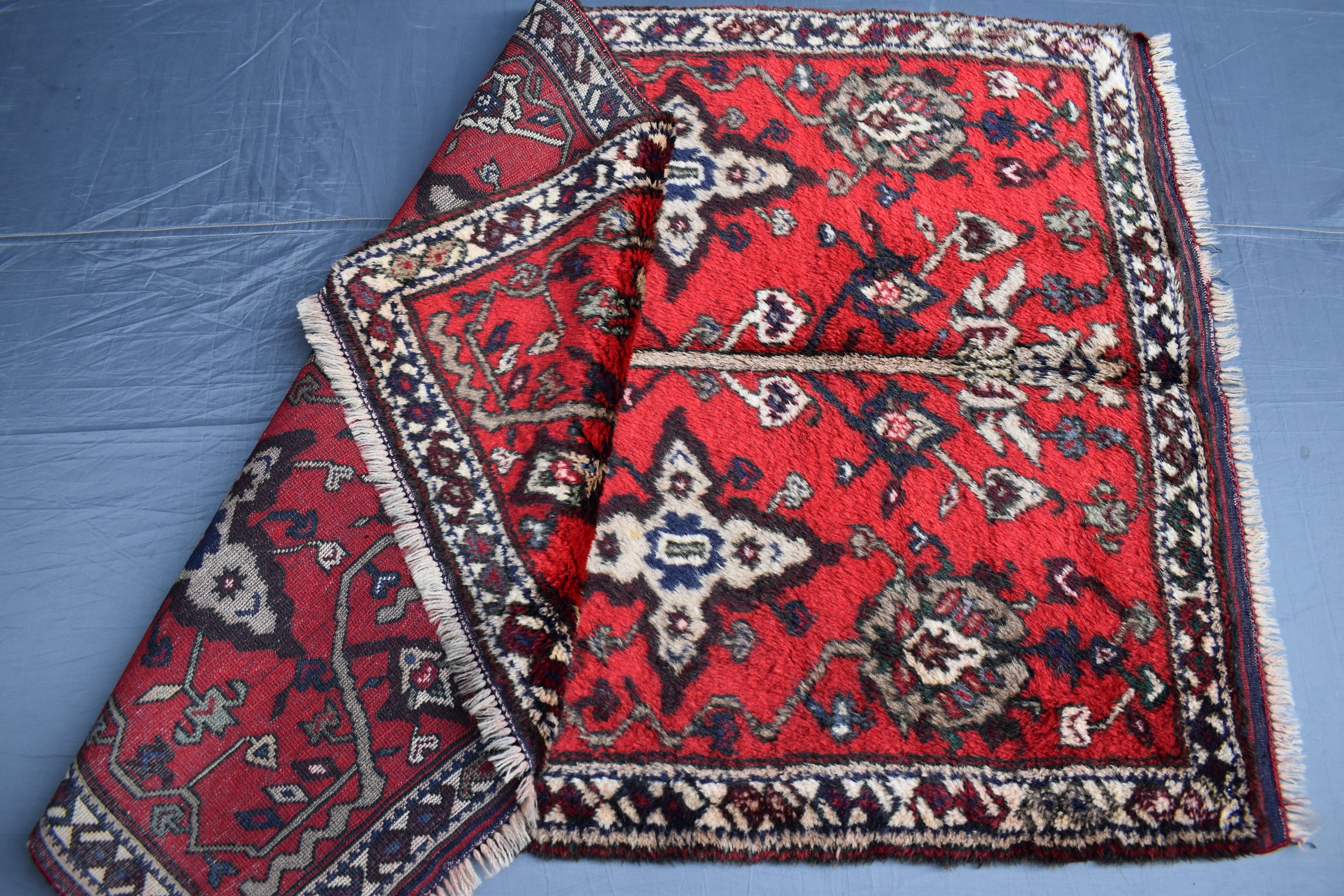 Vintage 3x5 Ft Afghan Balochi Area Rug- Navy Blue Tribal