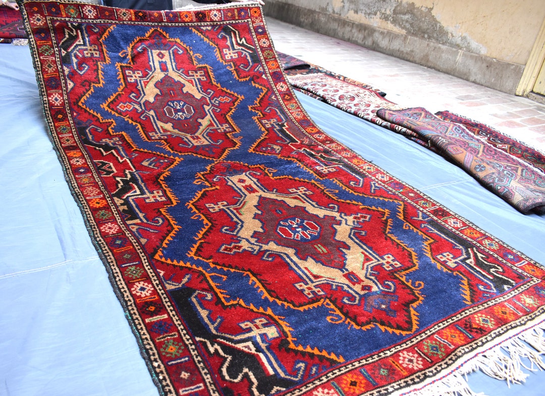 Afghan Oriental Rug, 4x8 Rug, Geometric Balochi Rug, Oriental Antique ...