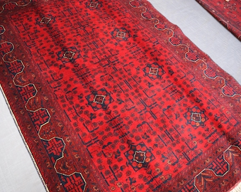 Afghan Bukhara rug 4x6 Top Quality Afghan Rug/ Oriental Turkmen Area Rug/ Biljik Bokhara Rug?/ Tribal Rug/ Bedroom Rug/ Living Room Carpet