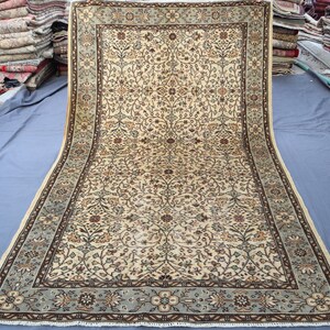 Afghan Antique Caucasian Rug 5x9 Ft Rug, Distressed Faded Caucasian Rug, Handmade Wool Vintage Rug, Bohemian Oriental Rug, Living Room Rug