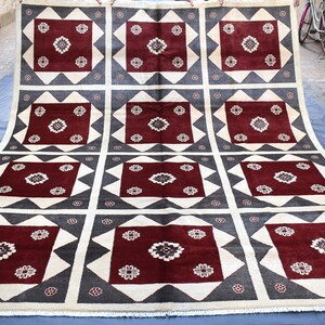 8.1x10.0 Ft Afghanischer turkmenischer Buchara Teppich, Orientalischer turkmenischer Teppich, Orientalischer Turkmenischer Wollteppich, Gute Qualität Afghanische Handgemachte Wolle