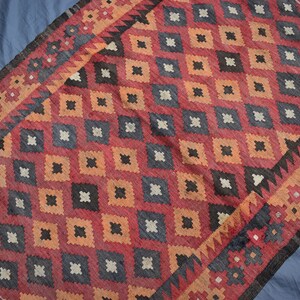 3x6 Ft Vintage Kilim Rug, Flatweave Kilim Rug, Antique Faded Rug, Handmade Wool Rug, Bedroom Rug, Living Room Rug Kitchen rug, Boho Rug