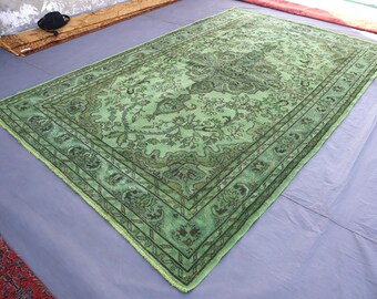 6 x 10 ft antiek Kaukasisch tapijt, antiek stuk tapijt, Kaukasisch groen tapijt, handgemaakt wollen tapijt, tribale tapijt, slaapkamertapijt, vloerkleed woonkamer 6 x 10