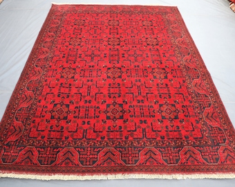 6 x 8 フィート アフガニスタン トルクメン カル ムハマディ レッド