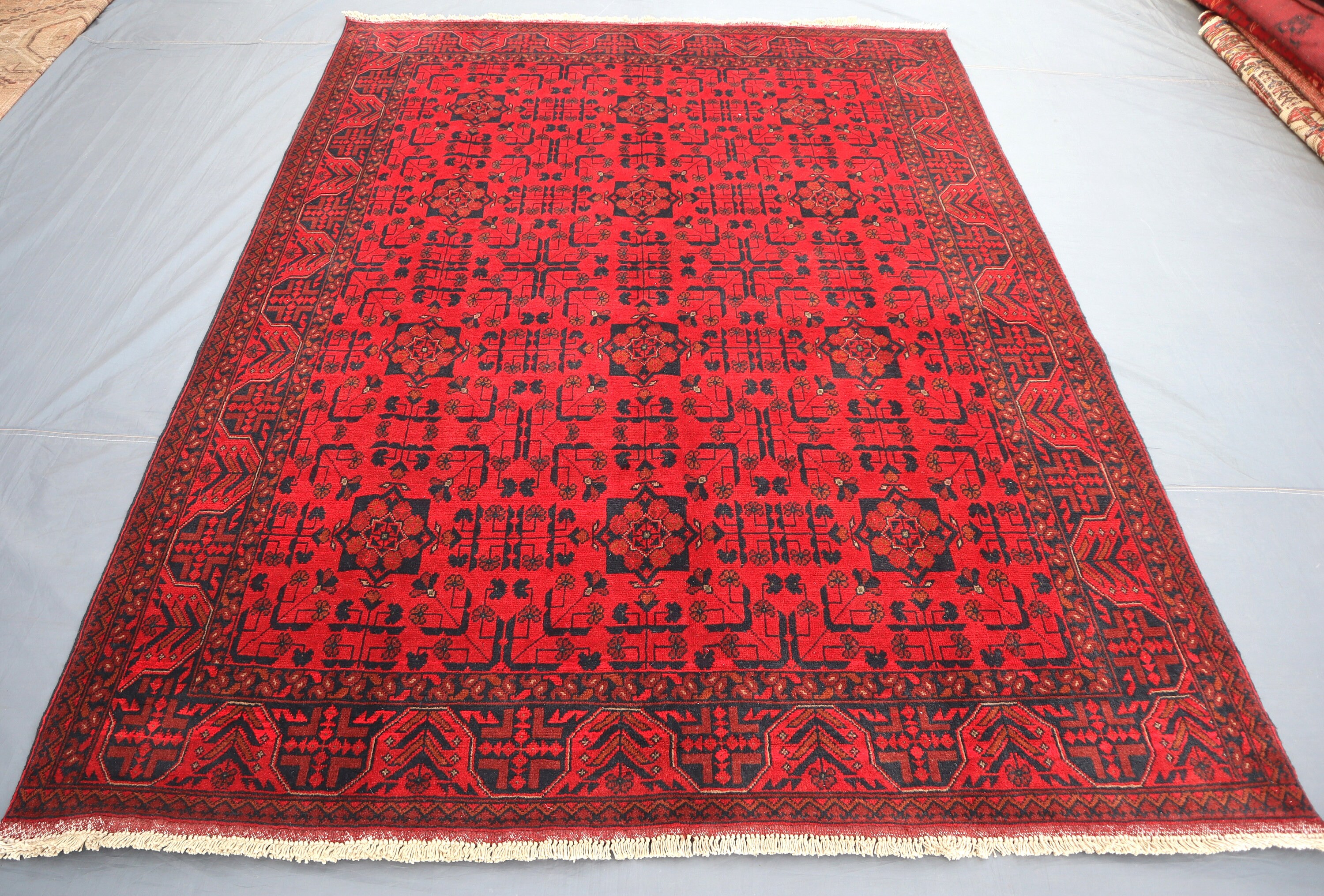 6 x 8 フィート アフガニスタン トルクメン カル ムハマディ レッド