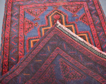 3x5 Ft Baluchi Rug, Antique Heriz Design Rug, Afghan Geometric Rug, Oriental Area rug, Hand Knotted veg dye Wool rug, Rugs For Living Room