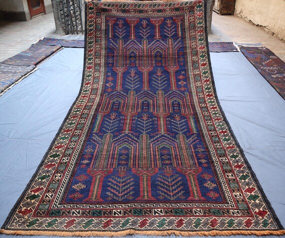 Teppich 120x300 cm / Verblasster Teppich / Geometrischer Teppich 110x270 cm / Rauer Teppich / Geometrischer Teppich 100x270