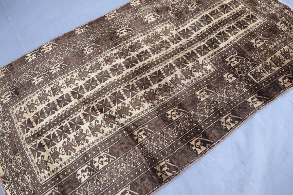 アフガニスタン　ラグ アンティーク ミフラブデザイン オールド手織り絨毯 アフガニスタン