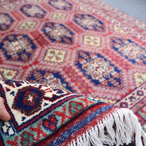 5x7 Ft Afghan Turkmen Geometric Rug, Afghan Area Rug, Turkmen Handmade Wool Rug, Turkish Medallion Geometric Rug, Bohemian Rug, Office Rug