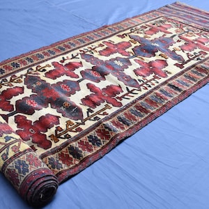 3x11 Ft Runner Rug/ Handmade Vintage Rug/ Berjesta Design Oriental Rug/ Afghan Antique rug/ Turkmen Hallway Runner Rug/ Afghan Runner Rugs