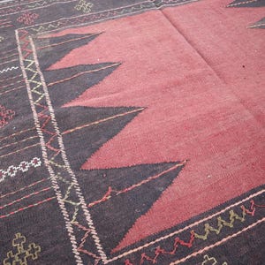 Vintage Square Rug, 4x4 Ft- Afghan Veg dye Hand Knotted Wool Area Rug, 3.11x3.7 Ft Turkmen Oriental Kilim Baluch Rug, Tribal Bukhara Rug,
