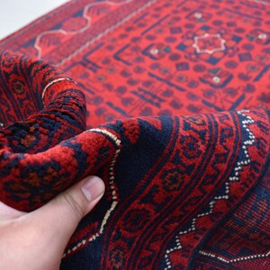 5x6 Ft Red Area Rug - Super High Quality Afghan Handmade Rug, Natural Veg dyes Wool Rug - Rugs for Living Room - Rugs For Bedroom - 5x7 Rugs