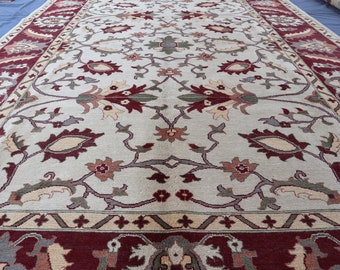 Turkish Chobi Rug 9x12, Beige Turkish Pattern Rug, Oriental Vintage Rug, Large Kilim Rug, Heriz Rug, Tribal Area Rug, Rugs for Living Room