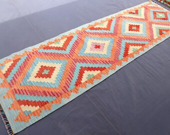 Runner kilim rug, Turkish red kilim rug, Vintage handmade wool rug, Bohemian decor, Home decor, Hallway rug, Kilim Runner, Boho Kilim Rug