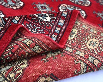 3x5 Ft Vintage Afghan Baluchi Rug- Geometric Design Fine Quality Hand Knotted Wool Soft Pile Rug- Bedroom Rug- Office Rug- Kitchen rug 3x5
