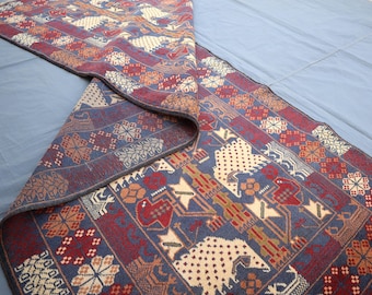 Vintage Baluchi Runner Rug 3x9 Ft, Baluchi Antique Rug, Afghan Handmade Wool Runner Rug, Tribal faded Rug, Hallway Runner Rug, Bohemian Rug